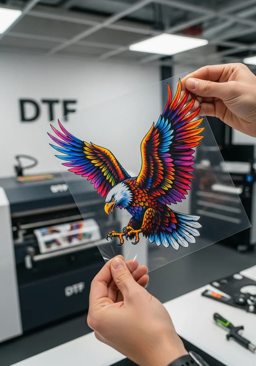 Vibrant DTF transfer on film