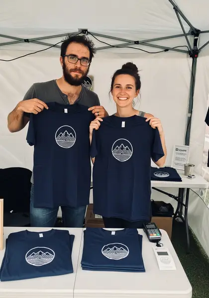 Business owners with custom tees
